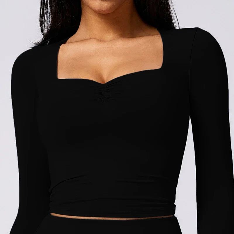 Long Sleeve Square Neck Top