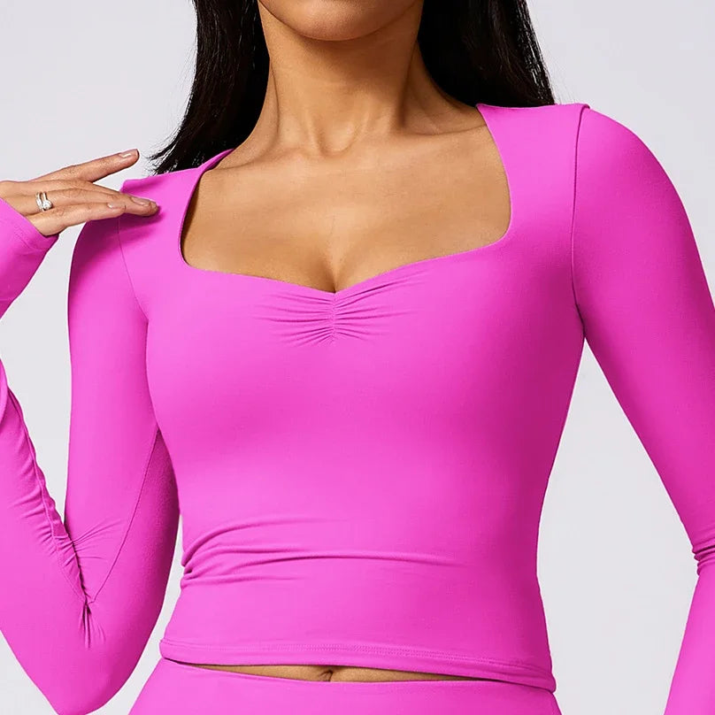 Long Sleeve Square Neck Top