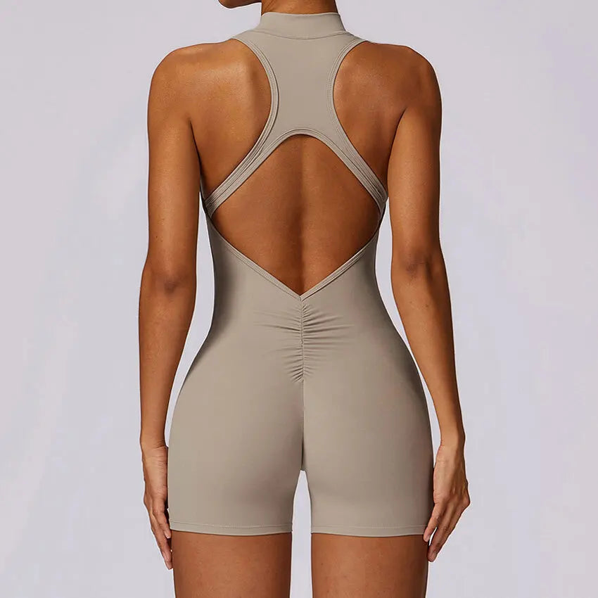 Racer Back Backless Romper