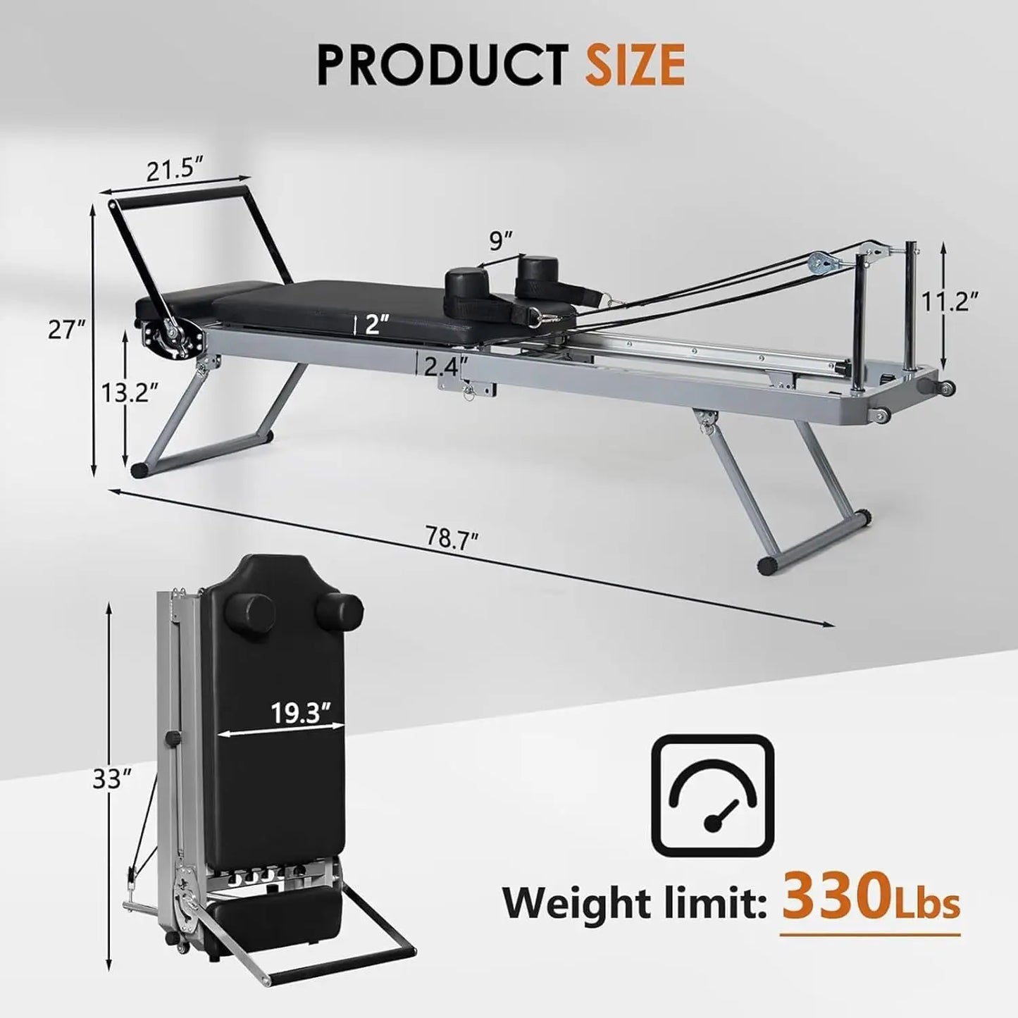 Foldable Reformer Pilates Machine