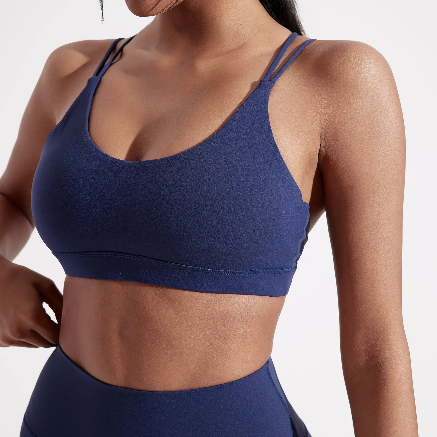 Solid Color Cross Fitness Bra