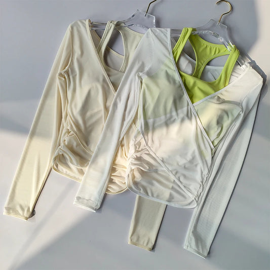 Mesh Wrap-Up Top with Built-In Sports Bra